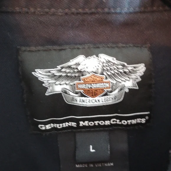 Harley Davidson Motorcycles Genuine Button UpMechanic Shop ShirtEmbroidered